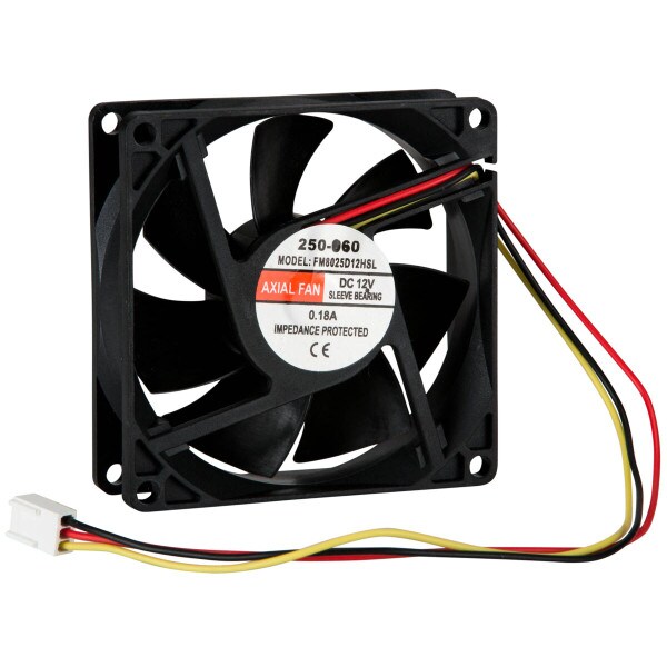 Main product image for Cooling Fan 12 VDC 80 x 80 x 25mm 39 CFM 250-060
